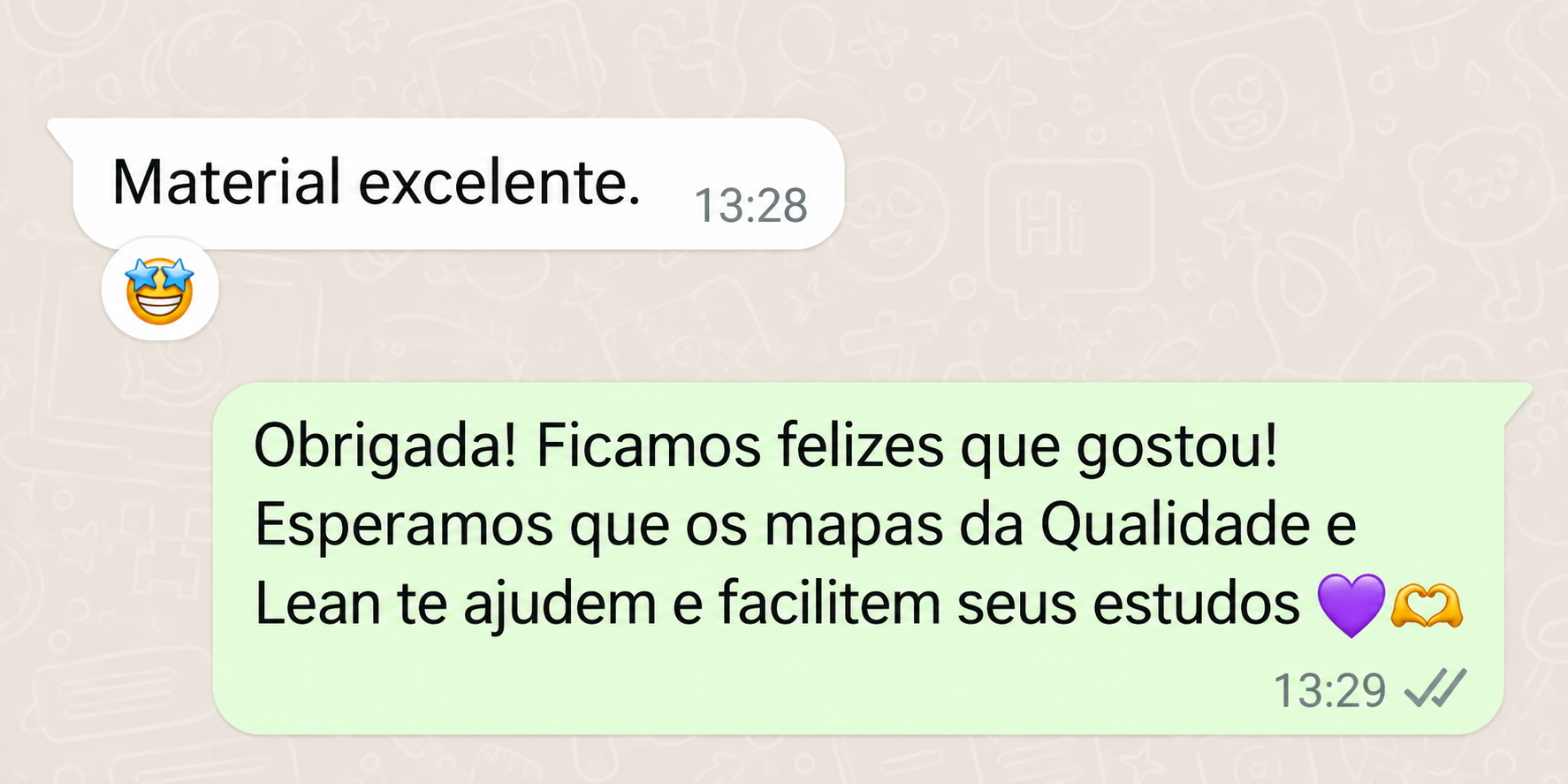 Print de WhatsApp com depoimento de cliente 3